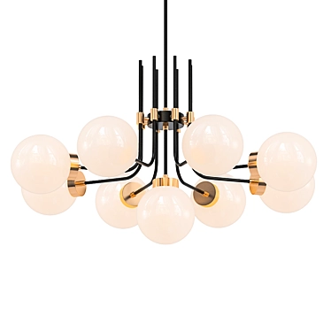 Elegant Black and Brass Chandelier 3D model image 1 