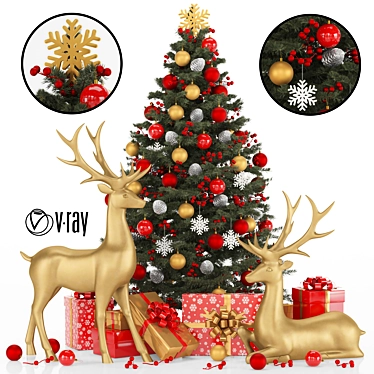 Lucky Reindeer Decor Set 3D model image 1 