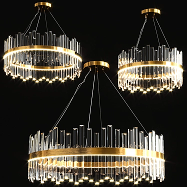 Elegant Crystal Chandelier - Luxurious Modern Lighting 3D model image 1 