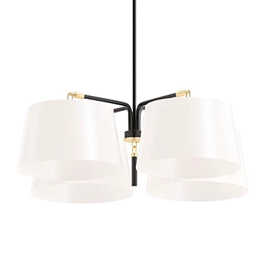 Glossy Black Beckham Chandelier 3D model image 1 