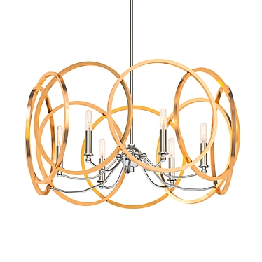 Golden Glow 6-Light Chandelier 3D model image 1 