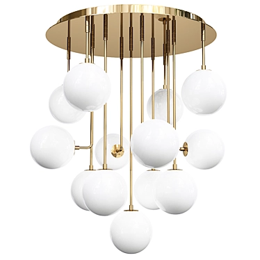 Italian Brilliance: Glass & Brass Chandelier 3D model image 1 