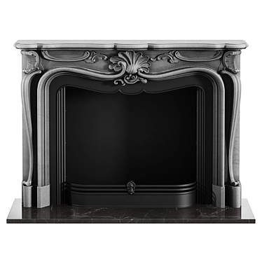 Classic Basalt Fireplace De Orsay 3D model image 1 