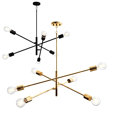 Elegant Matte Black Duke Chandelier 3D model image 1 