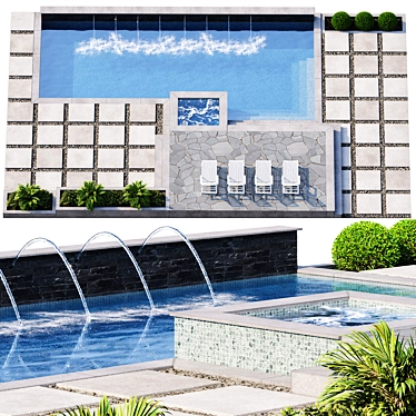 Modern Pool Design for V-Ray and Corona 3D model image 1 