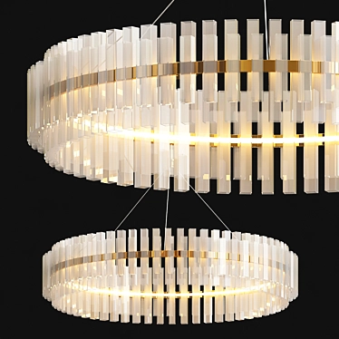 Radiant Round Crystal LED Chandelier 3D model image 1 