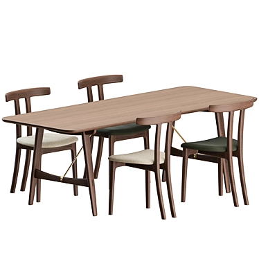 Modern Scandinavian Dining Set by Carl Hansen 3D model image 1 