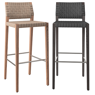 Elegant Oak Stool: Valeria BQ7514 3D model image 1 