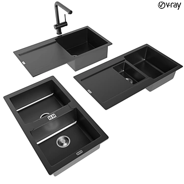 Versatile Kitchen Sink Collection 3D model image 1 