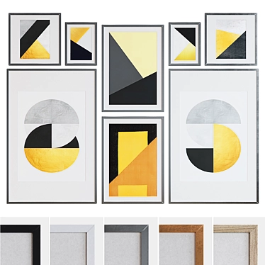 Modern Geometric Picture Frame Set 3D model image 1 