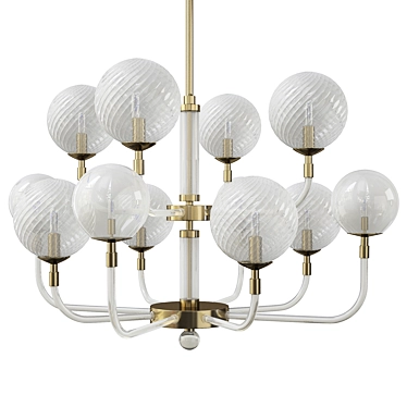 Elegant B+L Chandelier: Multiforme Artistry 3D model image 1 