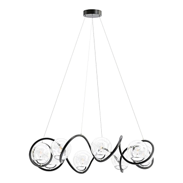 Elegant Curlicue 8-Light Chandelier 3D model image 1 