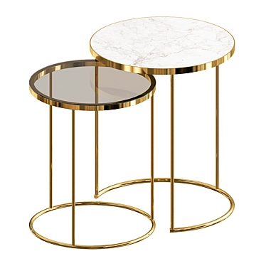 Elegant Golden Side Tables: Modern Ideas 3D model image 1 