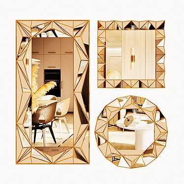  Geometric Decorative Mirror 3D model image 1 