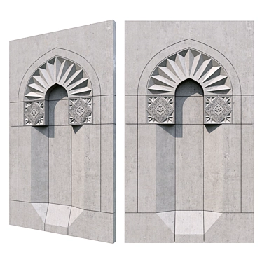 Intricate Islamic Arch Carving 3D model image 1 