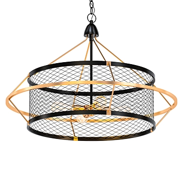 Caserta 32: Antique Brass 6-Light Chandelier 3D model image 1 