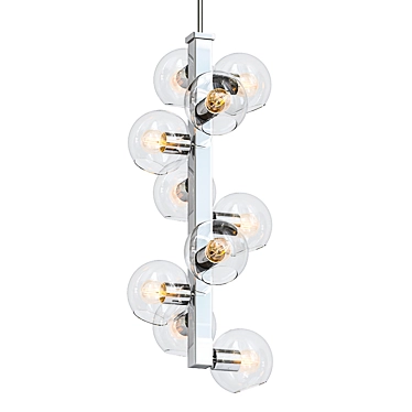 Glamorous Chrome Pendant Light 3D model image 1 