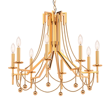 Zariah 27½" Aged Brass Chandelier 3D model image 1 
