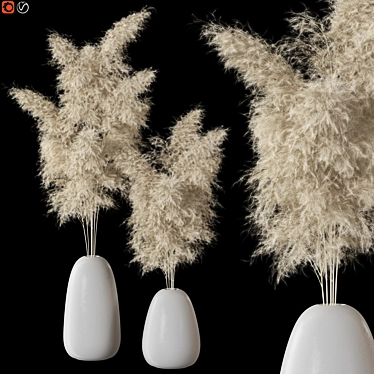 Elegant Pampas Grass Decor 3D model image 1 