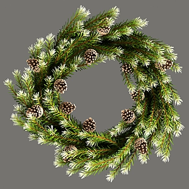 Festive Coniferous Christmas Wreath 3D model image 1 