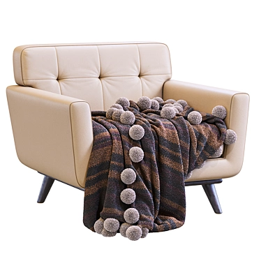 Engage Azure Leather Armchair 3D model image 1 