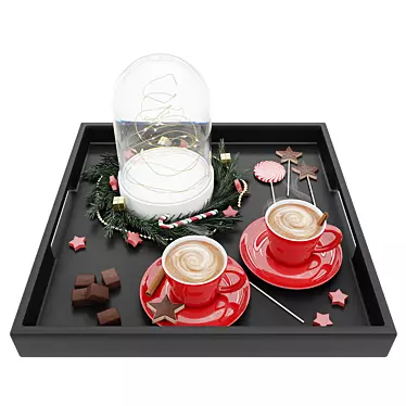 Festive Coffee Delight 3D model image 1 