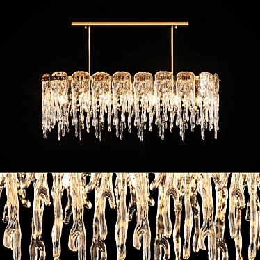 Elegant Ice Plates Chandelier 3D model image 1 