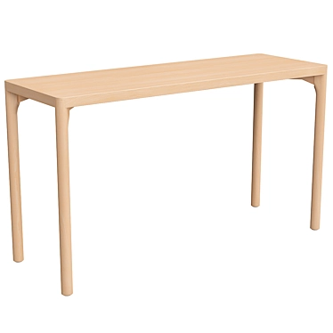 Modern Oak Console Table - Råvaror 130x45cm 3D model image 1 