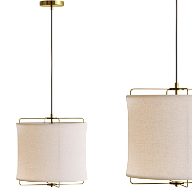 Clouds Linen Pendant Light 3D model image 1 
