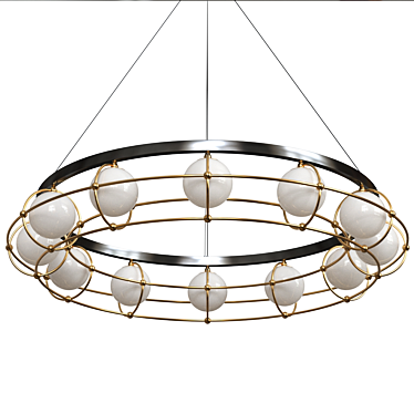 Sleek 12-Light Carcass Pendant 3D model image 1 