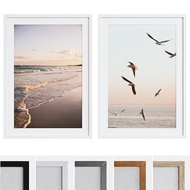 Coastal Birds Frame Set 3D model image 1 