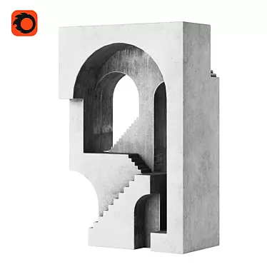Concrete Sculpture Stairway Replica 3D model image 1 