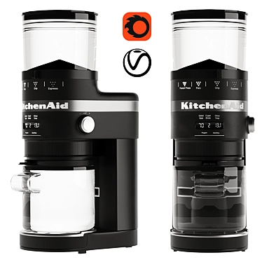 Matte Black KitchenAid Burr Grinder 3D model image 1 