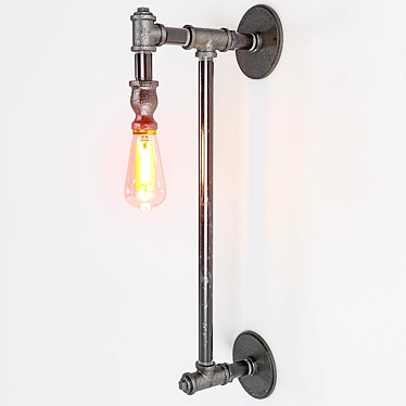 Vintage Industrial Wall Lamp 3D model image 1 