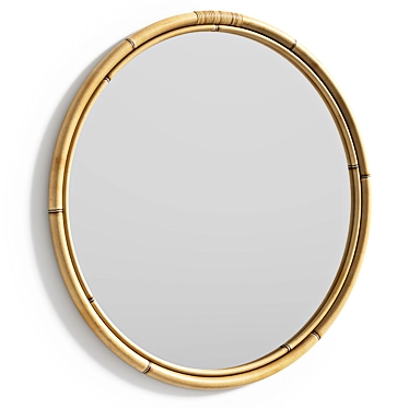 Nogu Round Rattan Mirror 3D model image 1 