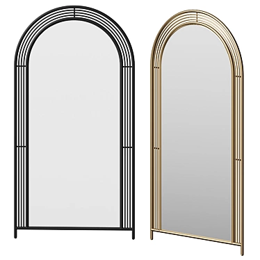 Gothic Curved Floor Mirror 3D model image 1 