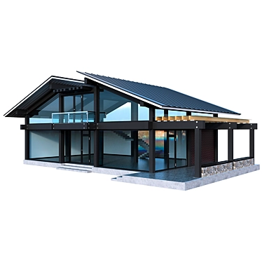 Modern House with Terrace 3D model image 1 