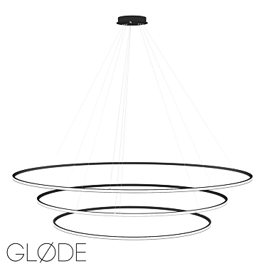 Title: GLODE Triple Inverse Pendant: Sleek Metal Design 3D model image 1 