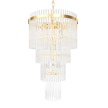 Luxury Clear Glass Chandelier 3D model image 1 