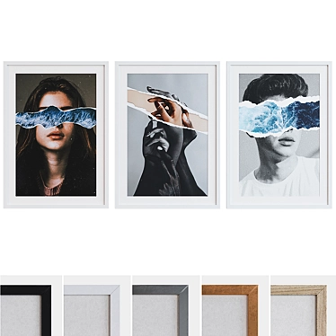 Modern Collage Picture Frame Set 3D model image 1 