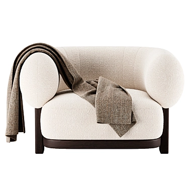 Azure Elegance: Olivie Stone Armchair 3D model image 1 