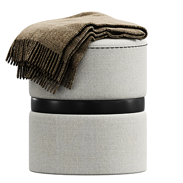 Elegant Edson Pouf: Laskasas' Exquisite Ottoman 3D model image 1 