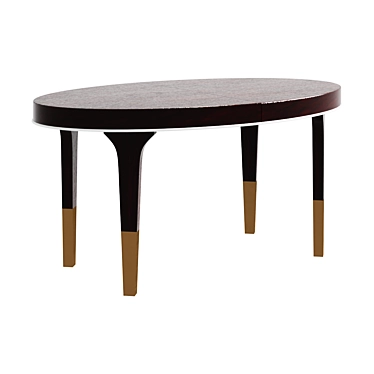 Classic Foldable Oval Dining Table 3D model image 1 