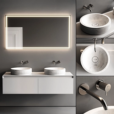 Luxury Antonio Lupi Panta Rei Vanity Set 3D model image 1 