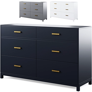 Parke Kids 6-Drawer Dresser 3D model image 1 