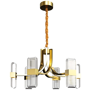 Simplicity Metal Shaded Chandelier 3D model image 1 