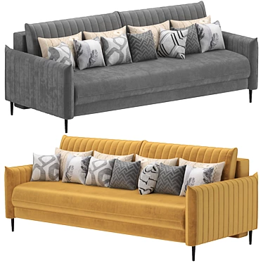 Emerald Velvet Swout Sofa 3D model image 1 