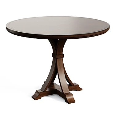 Beech Pedestal Round Dining Table 3D model image 1 