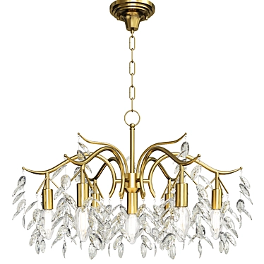 Rustic Crystal Branch Chandelier 3D model image 1 