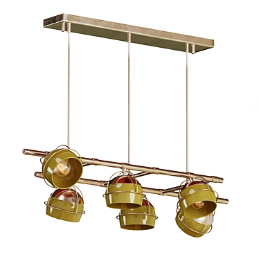 Sleek Black Widow Suspension Lamp 3D model image 1 